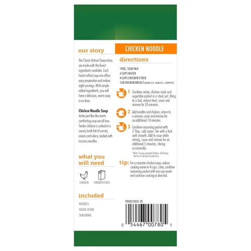 Vista 6 de Canterbury Naturals Mezcla de sopa artesanal, mezcla de sopa de fideos con pollo, sin OMG, hace 8 porciones, bolsa de 6.5 onzas (paquete de 3)