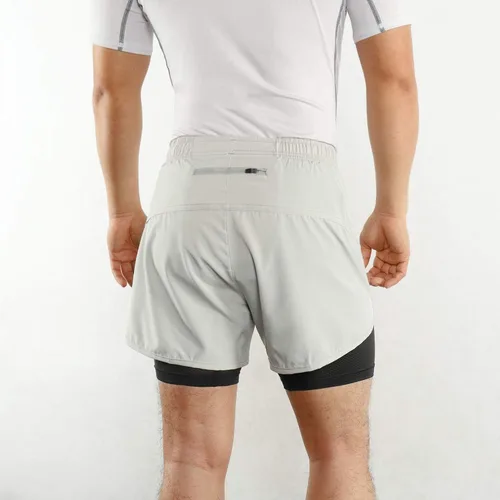 Vista 6 de Lixada - Shorts para correr, 2 en 1, para hombre, secado rápido, transpirables, entrenamiento activo, ejercicio, shorts para correr, para ciclismo.