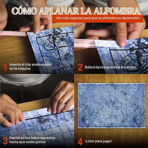 Vista 2 de Tidyboss Juego de 4 clips alisadores para 1 alfombrilla de juego de batalla de 24x36