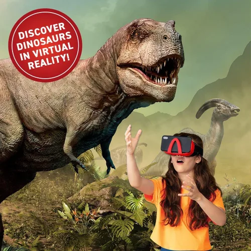 Vista 6 de Abacus Brands Caja de regalo de dinosaurios de realidad virtual, libro interactivo ilustrado de realidad virtual y juego de actividades