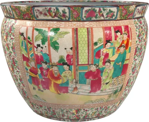Vista 8 de Red Lantern Maceta de Pecera de Porcelana de Flor de Cerezo de 12 Pulgadas
