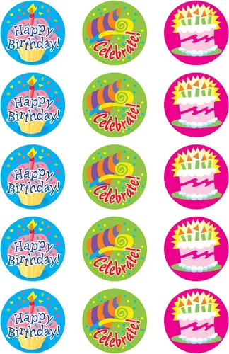 Vista 2 de Trend Happy Birthday/Vanilla Stinky - Calcomanías para el aula, 60