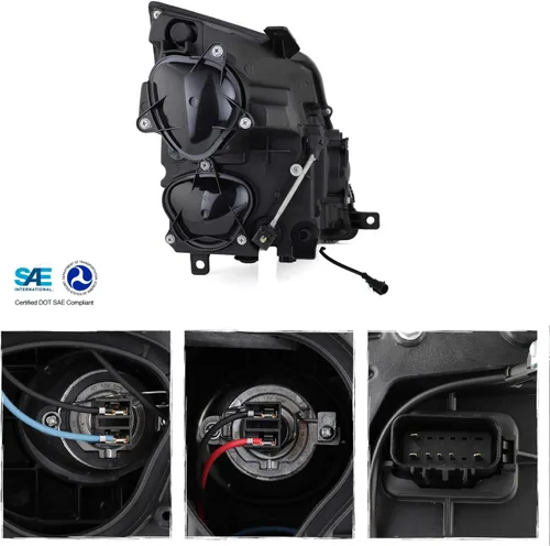 Vista 3 de AKKON - Para 2008-2014 Cadillac CTS Faros LED de proyector doble negro con carcasa Switchback [Modelo halógeno]