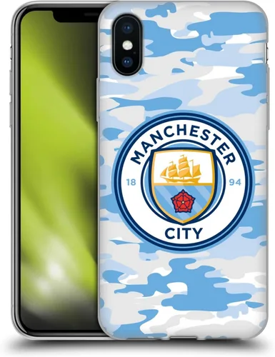 Vista 9 de Head Case Designs Funda de gel con licencia oficial del Manchester City Man City FC Blue Moon Badge Camou [protección de grado militar] compatible