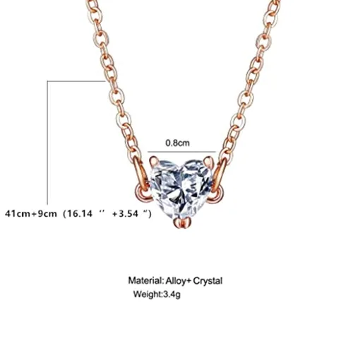 Vista 3 de Gargantilla simple para mujer, gargantilla con dije de corazón, collar de moda, collar de novia, joyería para mujer