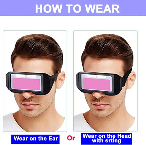 Vista 3 de Gafas de soldadura, gafas de soldadura con oscurecimiento automático solar, máscara de soldador de seguridad, casco con sombra ajustable, protección