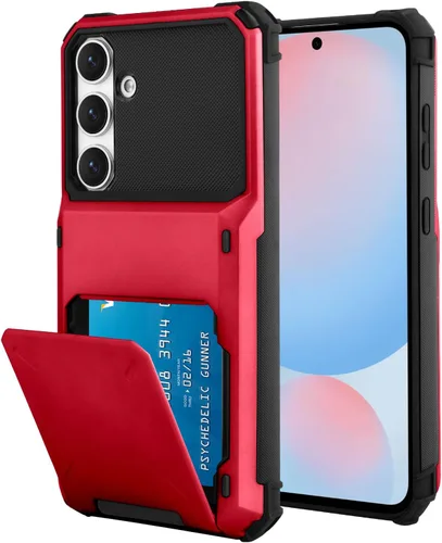 Vista 94 de Funda tipo cartera para Samsung Galaxy S22 con ranura para 2 tarjetas de crédito Funda a prueba de golpes Hybrid Heavy Duty Protection Armor Funda