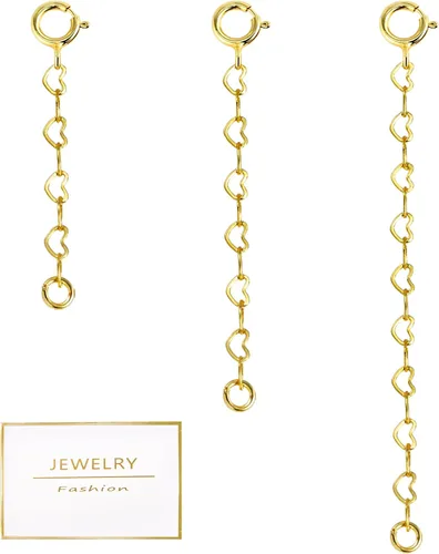 Vista 9 de Extensores de collar de oro, extensores de cadena de oro de 14 quilates con cierre de langosta, cadenas de extensión de collar, pulsera y tobillera