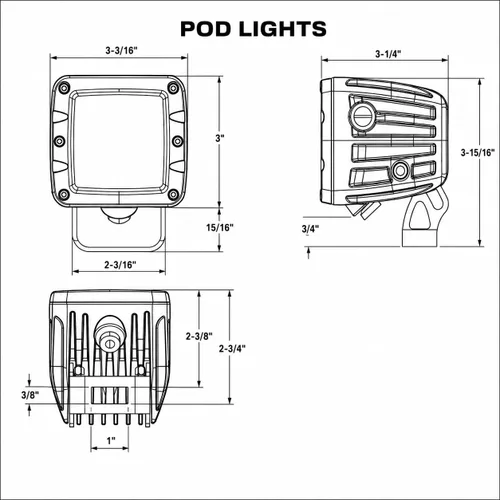 Vista 7 de Black Oak Luz LED Pro Series 3.0 Marine POD de 2 pulgadas: inundación 40W XM-L2 (1 paquete), incluye soportes y arnés de cableado, iluminación