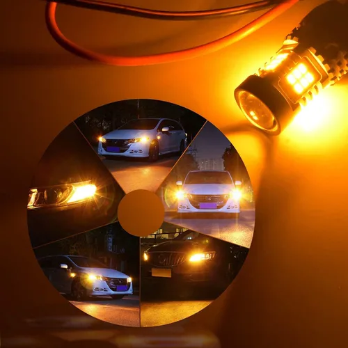 Vista 8 de OXILAM - Bombilla de luz LED para señal de giro BA15S 1156, CANBUS sin errores, 2200K, amarillo ámbar, 2800 LM, para 7506, 1156A, 1003, 1141, P21W