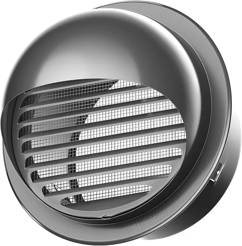 Vista 8 de Cubierta de ventilación de aire de acero inoxidable 304 engrosado de servicio pesado de 4", cubierta de rejilla con persianas, capucha