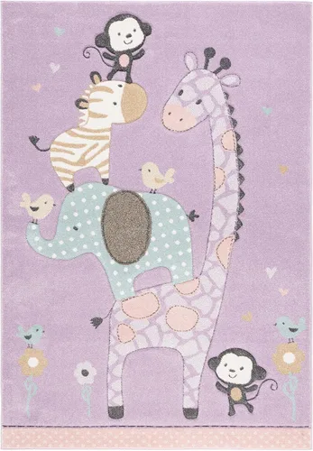 Vista 27 de SAFAVIEH Carousel Kids Collection - Alfombra decorativa de 2 x 3 pies, color marfil, diseño animal, no desprende pelusa y de fácil cuidado, ideal