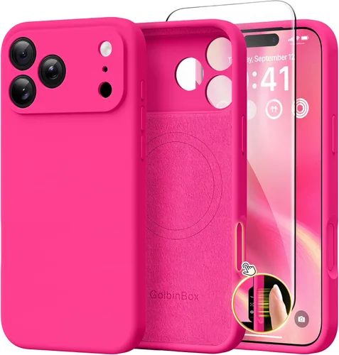 Vista 47 de GolbinBox - Funda magnética para iPhone 17e/16e, funda de silicona, color Verde militar