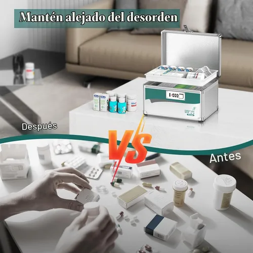 Vista 3 de Caja de bloqueo de medicina Glosen con código, caja de medicación