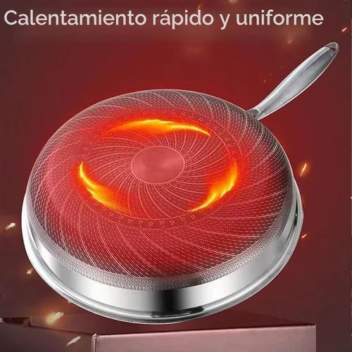 Vista 6 de Sartén martillada de titanio Pro con tapa, 2026 nueva olla de titanio