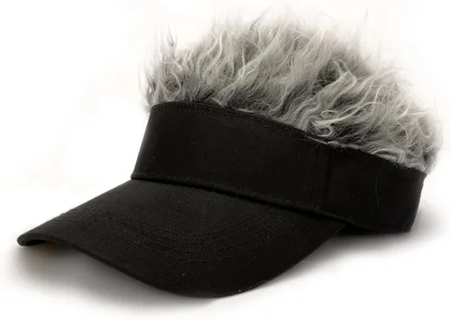Vista 12 de Gorra con visera para hombre con cabello falso, gorra con cabello para hombres, divertidas gorras con pico, gorras de béisbol con cabello, gorras