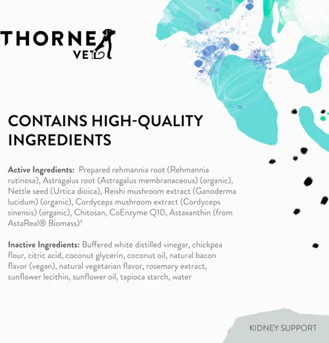 Vista 4 de ThorneVet Apoyo renal para perros y gatos - Fórmula en polvo para la salud renal - con Rehmannia, astrágalo, hongos y quitosano - 90 cucharadas