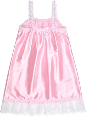 Vista 7 de Satini Lencería Satén Sissy Babydoll Volantes Volantes Encaje Slip Ropa De Dormir