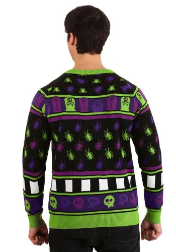 Vista 5 de Suéter de Halloween Beetlejuice ¡Es la Hora del Show! para Adultos Multicolor
