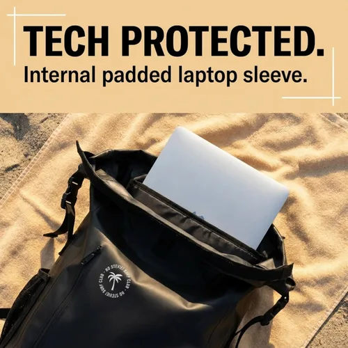 Vista 5 de Ho Stevie! Mochila de surf impermeable de 25 litros, diseñada para la aventura, cierre superior enrollable que mantiene tu equipo seco en la bolsa