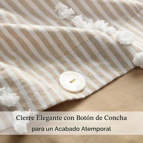 Vista 3 de Harbor House Juego de funda de edredón 100% de algodón - Diseño copetudo texturizado de moda, ropa de cama acogedora para todas las estaciones