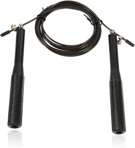 Vista 2 de Cuerda ajustable de acero 360 de alta velocidad de 9.8 pies, asas antideslizantes, ligera, 6.17 oz de rotación suave para entrenamiento de fitness
