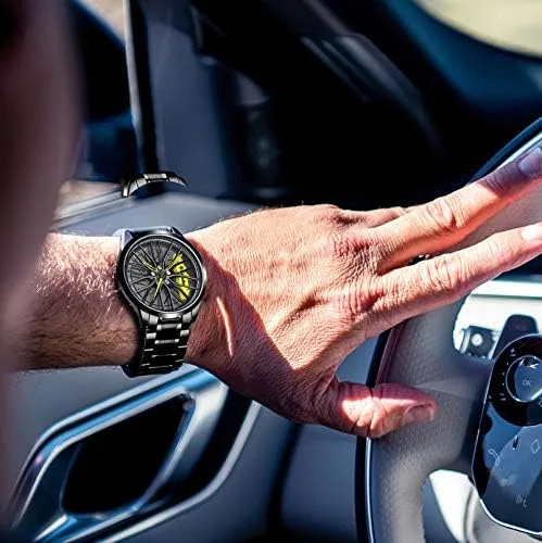 Vista 7 de Relojes de coche para hombre, resistente al agua, de acero inoxidable, de cuarzo japonés