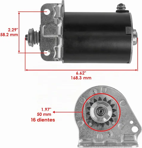 Vista 2 de Caltric Motor de arranque y solenoide compatible con Husqvarna YTH2242 YTH2348 YTH22V42 YTH22V46