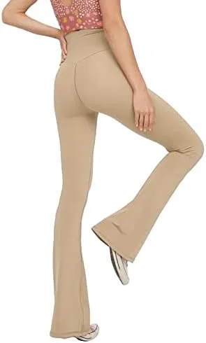 Vista 3 de TOPYOGAS - Pantalones de yoga estilo casual para mujer pierna con corte de bota leggings de cintura alta cruzada en V pantalones de entrenamiento