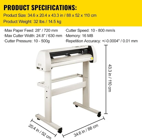 Vista 6 de Cortador de vinilo Plotter Sign máquina de corte con 20 cuchillas LCD Signmaster Software Puerto USB 2 rodillos de pellizco para principiantes uso