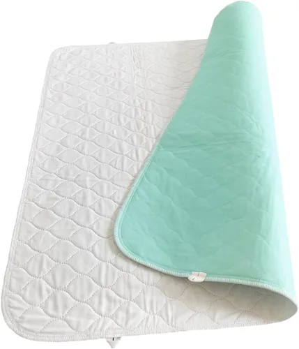 Vista 2 de Paquete de 2 almohadillas acolchadas de algodón, impermeables, extra absorbentes, para incontinencia, almohadillas lavables y reutilizables