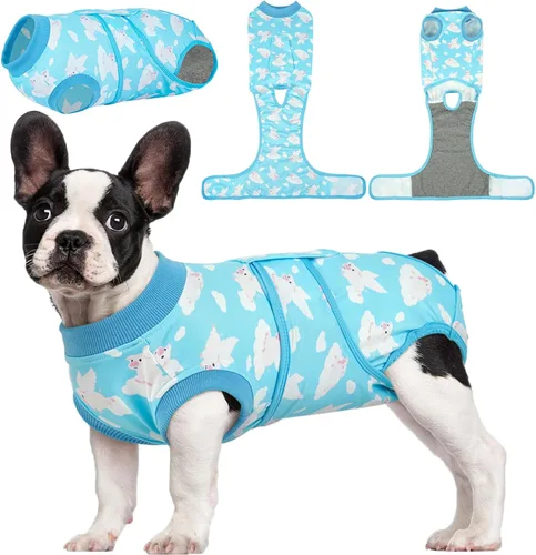 Vista 23 de Kuoser - Traje de recuperación posterior a la cirugía para perros y gatos, camisa profesional y vendaje de heridas abdominales, reemplaza collar