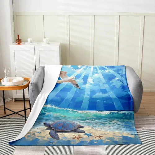 Vista 18 de Manta de franela de pulpo de 40 x 50 pulgadas, cálida y ligera, diseño de dibujos animados 3D, manta sherpa de franela moderna de aventura oceánica