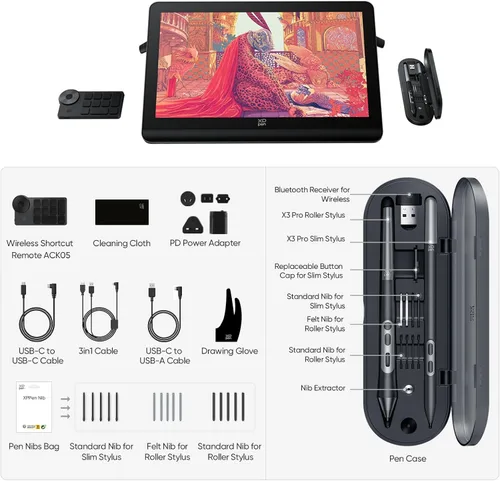 Vista 9 de XPPen Tableta de Dibujo 4K UHD Artist Pro 19 Gen2 con Pantalla, Tableta Gráfica 156% sRGB con Monitor de Dibujo Antirreflejo de 1.07 Mil Millones