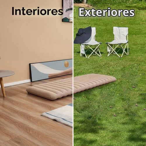 Vista 4 de Cama inflable del colchón de aire que acampa del solo tamaño, infla el colchón para dormir