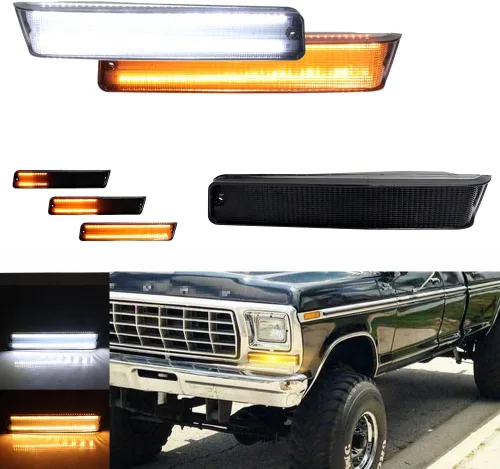 Vista 6 de Para camiones Ford F-150 1973-1979, carcasa de luces direccionales Ford Bronco 1978-1979