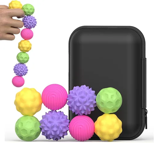 Vista 23 de Bolas magnéticas de juguete fidget, juguete sensorial de silicona para aliviar el estrés para adultos, adolescentes con autismo, ansiedad, TDAH