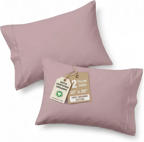 Vista 25 de Lane Linen - Juego de 2 fundas de almohada, 100% algodón orgánico, tamaño estándar, suaves, color blanco (20 x 26 pulgadas)