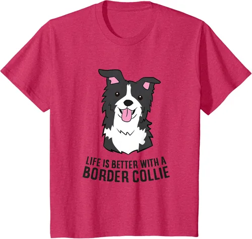 Vista 58 de Camiseta Border Collie Owner Life Is Better With a Border Collie Dog, Blanco, S