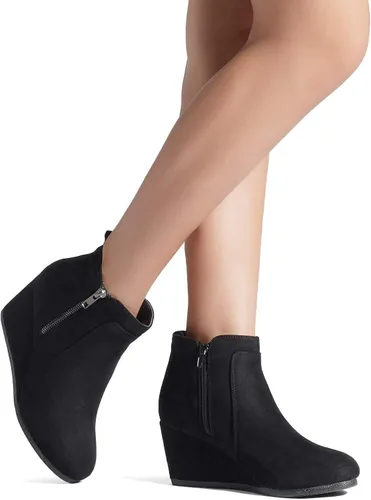 Vista 6 de DREAM PAIRS Women's Suede Low Wedges Ankle Boots