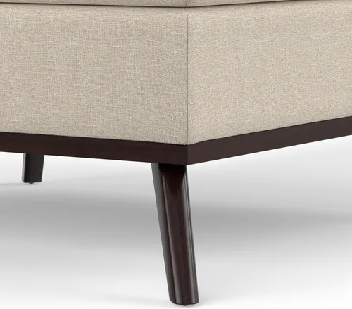 Vista 9 de SIMPLIHOME Owen - Otomana cuadrada con aspecto de lino de 36 pulgadas de Natural