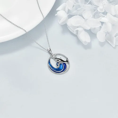 Vista 5 de AXELUNA Collar de tortuga de plata de ley 925, colgante de tortuga marina, collar de tortuga, joyería del océano para mujeres, niñas, madre esposa