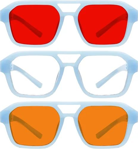 Vista 192 de Eyekepper Gafas de luz azul para hombre y mujer, paquete de 6 lentes Pilot Paquete de 6 color mezclado
