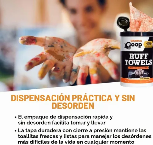 Vista 7 de GOOP Toallas naranjas resistentes con poder de fregar, toallitas de limpieza multiusos de doble textura de 10 x 12 pulgadas, eliminan la suciedad