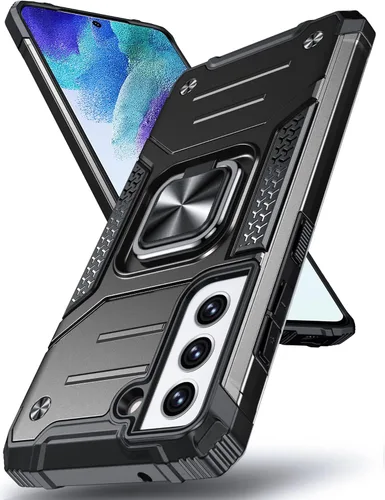 Vista 93 de DASFOND Diseñada para funda Galaxy S8 con soporte, anillo metálico giratorio mejorado de 360°, soporte kickstand de grado militar, resistente a