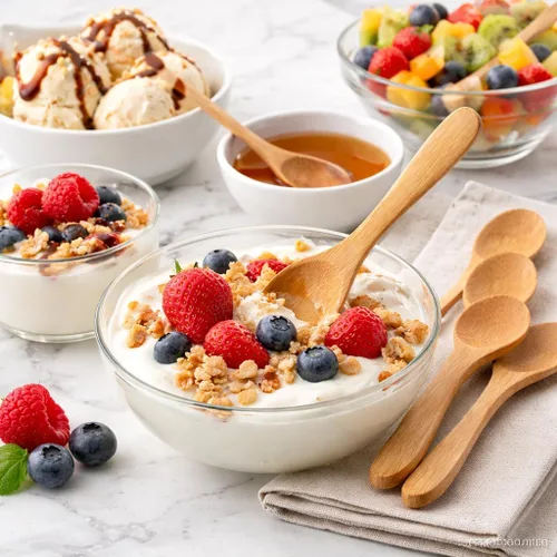 Vista 2 de Juego de 12 cucharas pequeñas de bambú, cucharas de postre de madera de 5.5 pulgadas para helados, yogur, aperitivos, cucharas de degustación