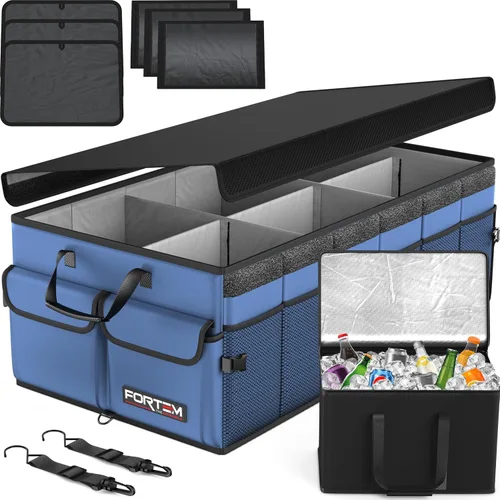 Vista 21 de FORTEM Organizador de maletero para SUV, organizador de maletero de automóvil, almacenamiento plegable, accesorios de coche para mujeres y hombres