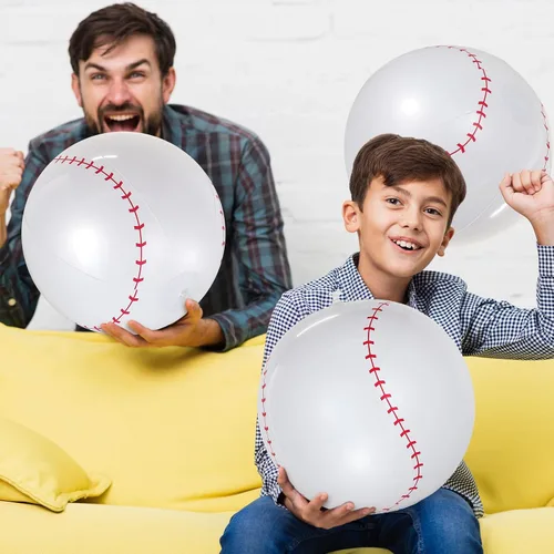Vista 3 de 6 pelotas de fútbol inflables gigantes, pelotas de fútbol inflables de 16 pulgadas, pelotas de playa de verano, accesorios de juegos deportivos