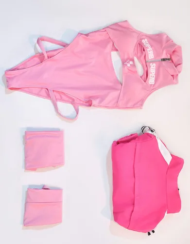 Vista 7 de haikyuu Body de cosplay para mujer con chaqueta, traje de baño de una pieza con corte de anime, control de abdomen