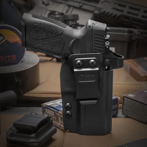 Vista 4 de GRITR IWB Kydex Right/Left Hand Concealed Carry Pistol Holster Compatible with Taurus G3 - Optic Cut, Open Bottom, 1.5" Belt Clip, Adjustable